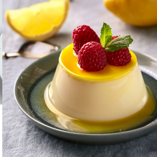 Lemon Raspberry Panna Cotta